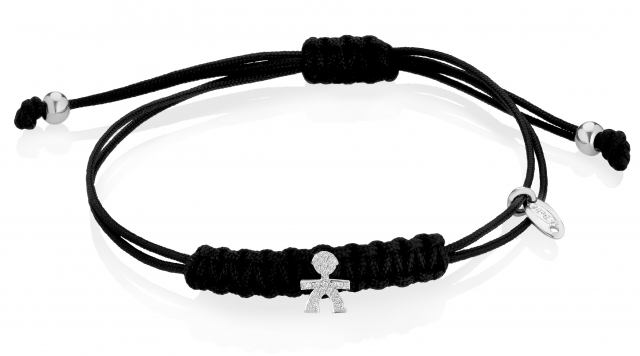 Bracciale Le Bebè - le briciole - maschietto in oro bianco 18kt con pavé lbb305
