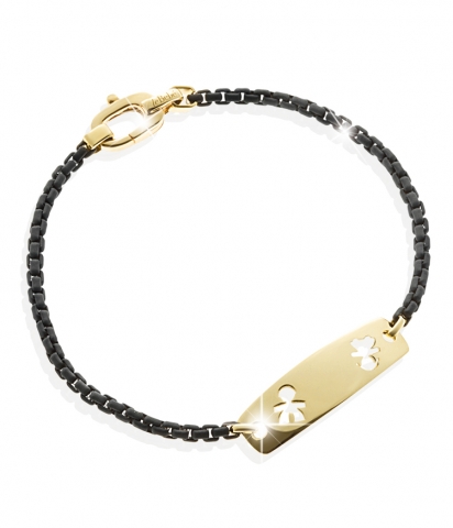 Le Bebè - 9K Yellow Gold Boy and Girl Bracelet customizable with name