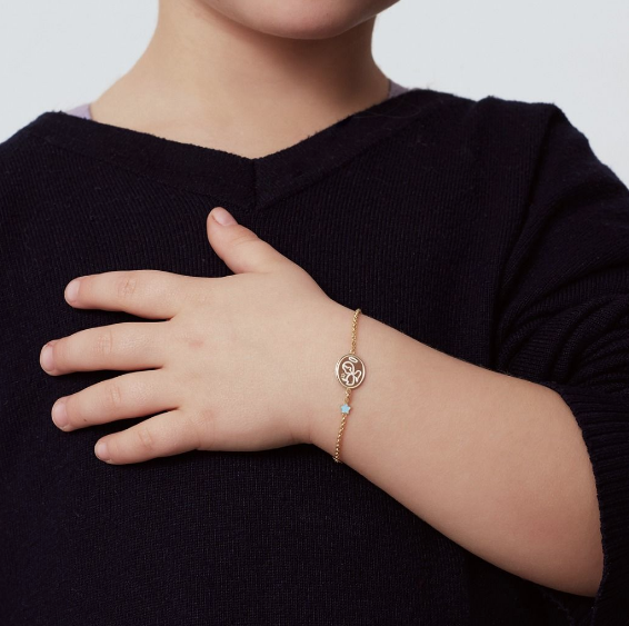 Bracciale Le Bebè - Proteggimi Angioletto - bimbo in oro giallo e smalto