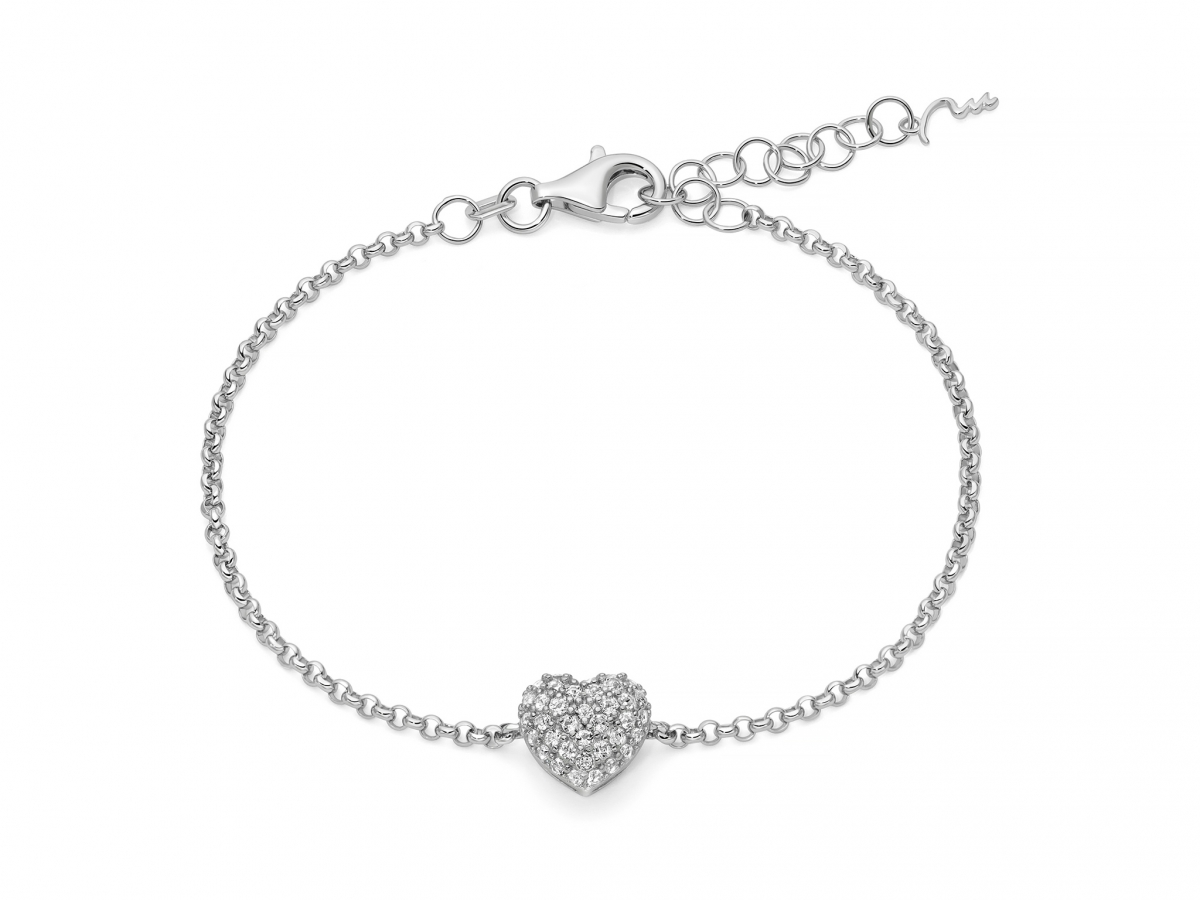 MILUNA - 925K White Silver Bracelet with Natural Topaz
