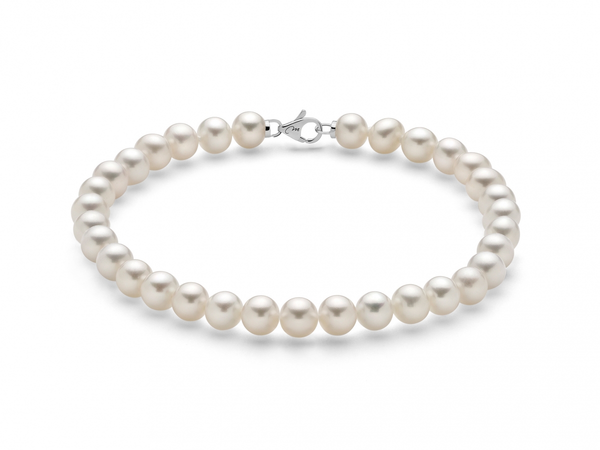 18K White Gold and White Pearls Bracelet MILUNA