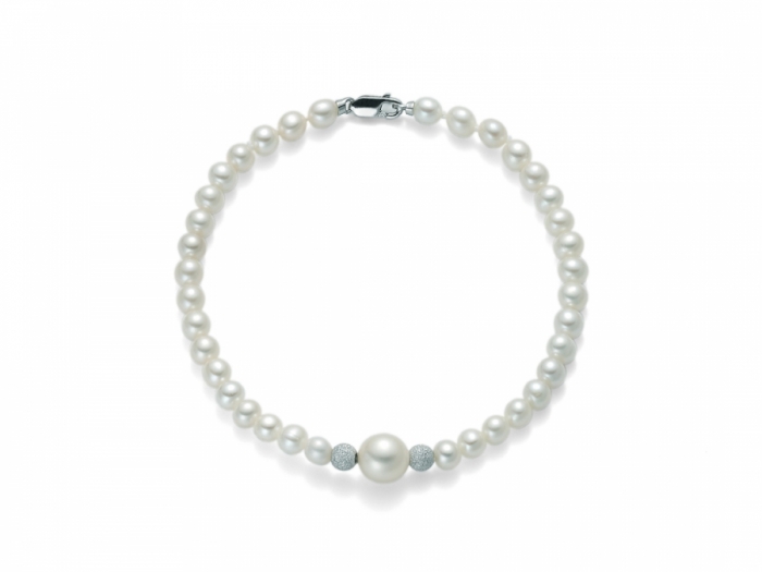 18K White Gold and White Pearls Bracelet MILUNA