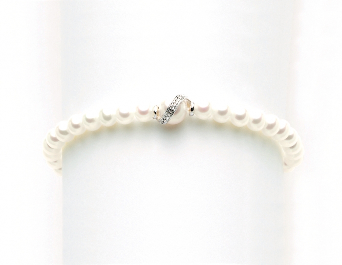 18K White Gold and White Pearls Bracelet MILUNA