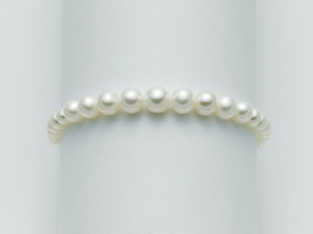 Bracciale Miluna in oro bianco 18kt con Perle Portafortuna a scalare