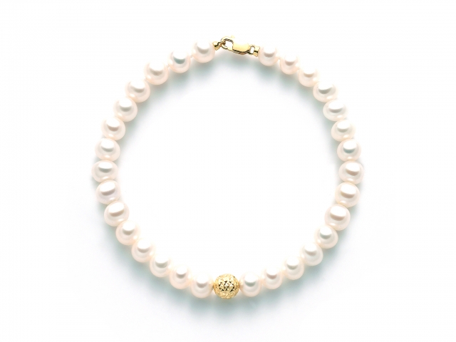18K Yellow Gold and White Pearls Bracelet MILUNA