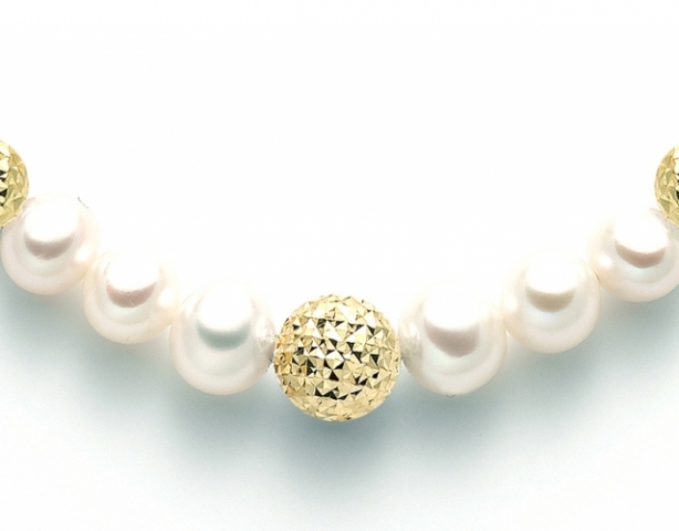 18K Yellow Gold and White Pearls Bracelet MILUNA