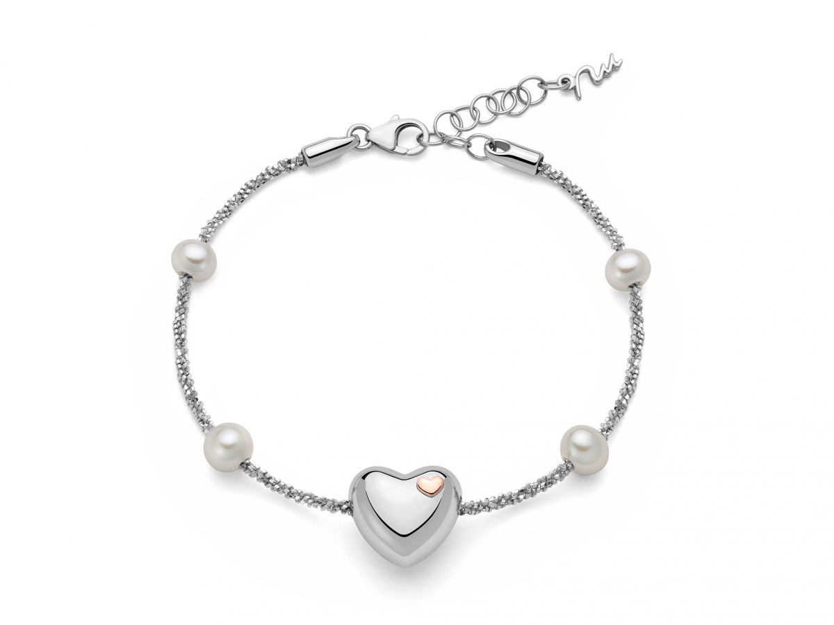 925K White Silver whit White Pearls Bracelet MILUNA