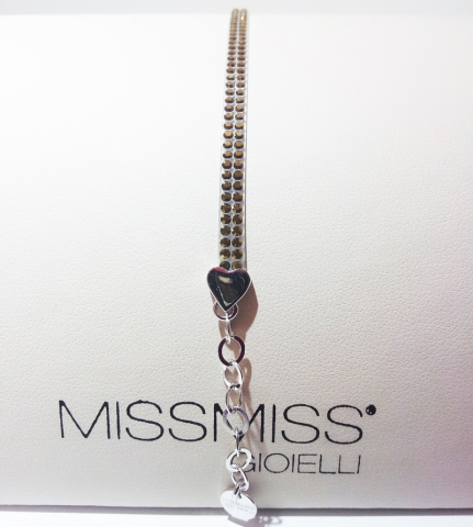 Bracciale MissMiss in argento e tappeto di cristalli Swarovski champagne