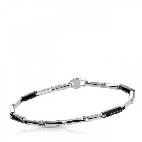 Bracciale MORELLATO Dandy spl14 in acciaio lucido e inserti in PVD nero