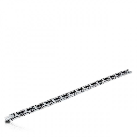 Bracciale MORELLATO s4244 in acciaio lucido e fibra di vetro nera