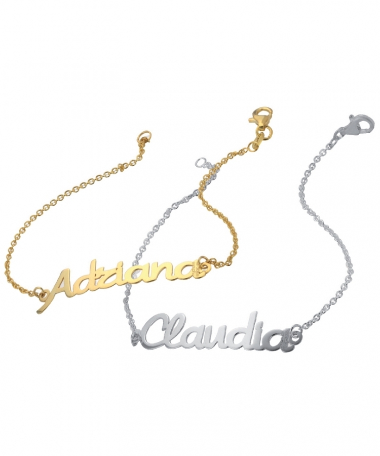 My Charm - Bracelet in 925% white, yellow or pink silver with customizable name