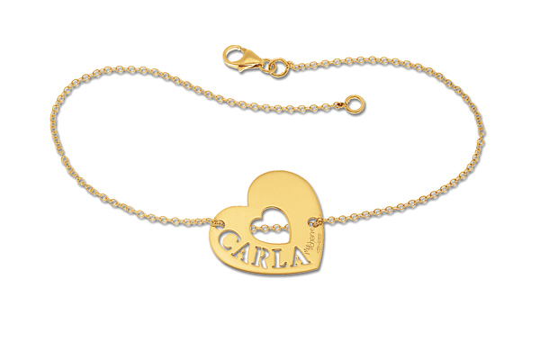 My Charm - Bracelet in white, yellow or pink 18k Gold with customizable name