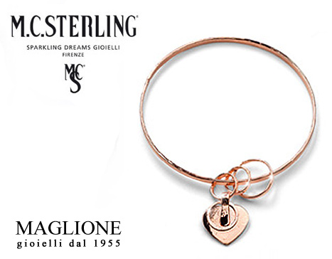 Bracciale Rigido A Cuore In Argento 925, Gioiello Anallergico Made In Italy, Dimensioni 7,5x7,5 Cm, Peso 4,5 G, Confezione Regalo