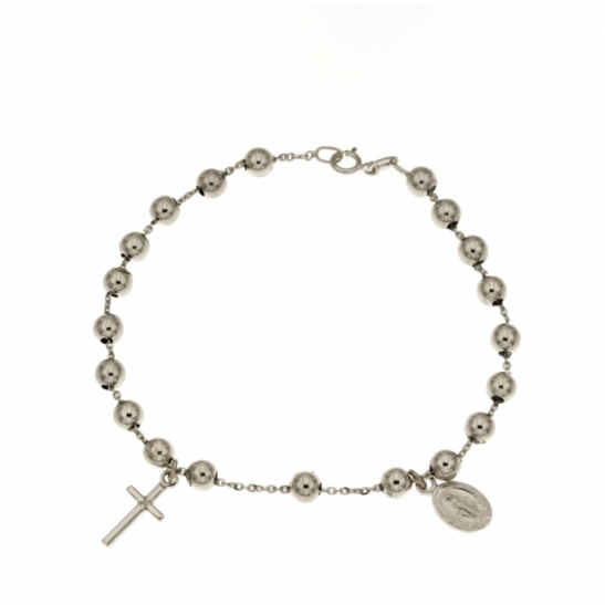 Rosary bracelet in 18k White Gold