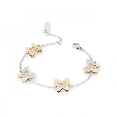 Bracciale S'Agapò by BrosWay collezione Butterfly in acciaio con farfalle