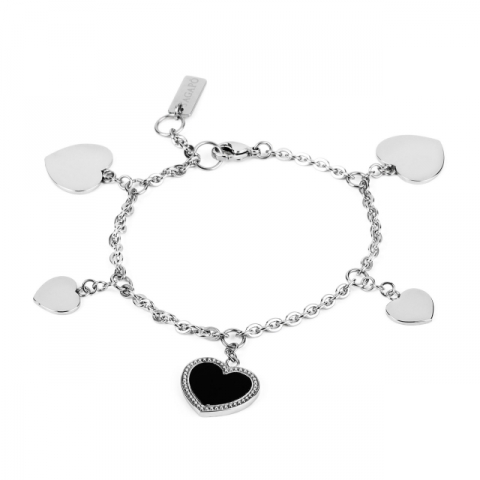 Bracciale S'Agapò by BrosWay collezione Casablanca in acciaio e onice nera