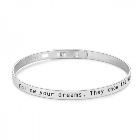 Bracciale S'Agapò by BrosWay collezione HAPPY con scritta - Follow your dreams. They know the way