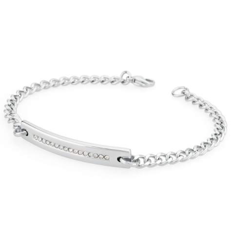 Bracciale S'Agapò by BrosWay collezione New York placca nera con pietre swarowski