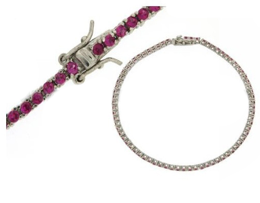 925 Silver Bracelet Red Tennis 2.50 mm