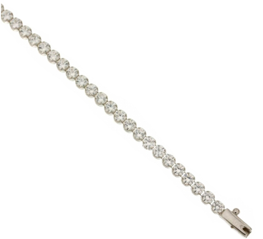 Flongo Bracciale Tennis Donna Regolabile Con Zirconi - Gioiello In Acciaio Inossidabile