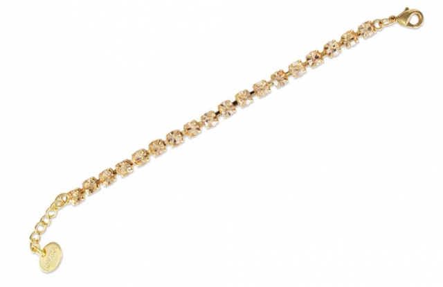 Bracciale Tennis KeMira in ottone dorato e cristalli