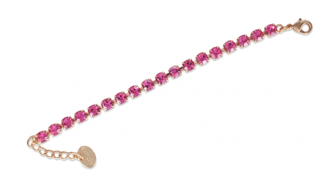 Bracciale Tennis KeMira in ottone rosa e cristalli