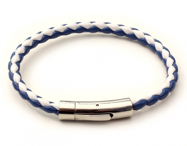 Leather Bracelet with stainless steel