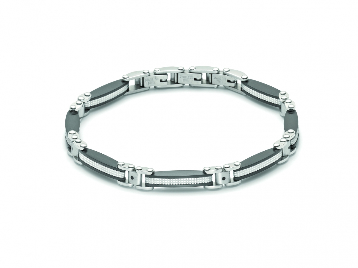 Bracciale Yukiko Uomo in acciaio con Zirconi KBRD1705
