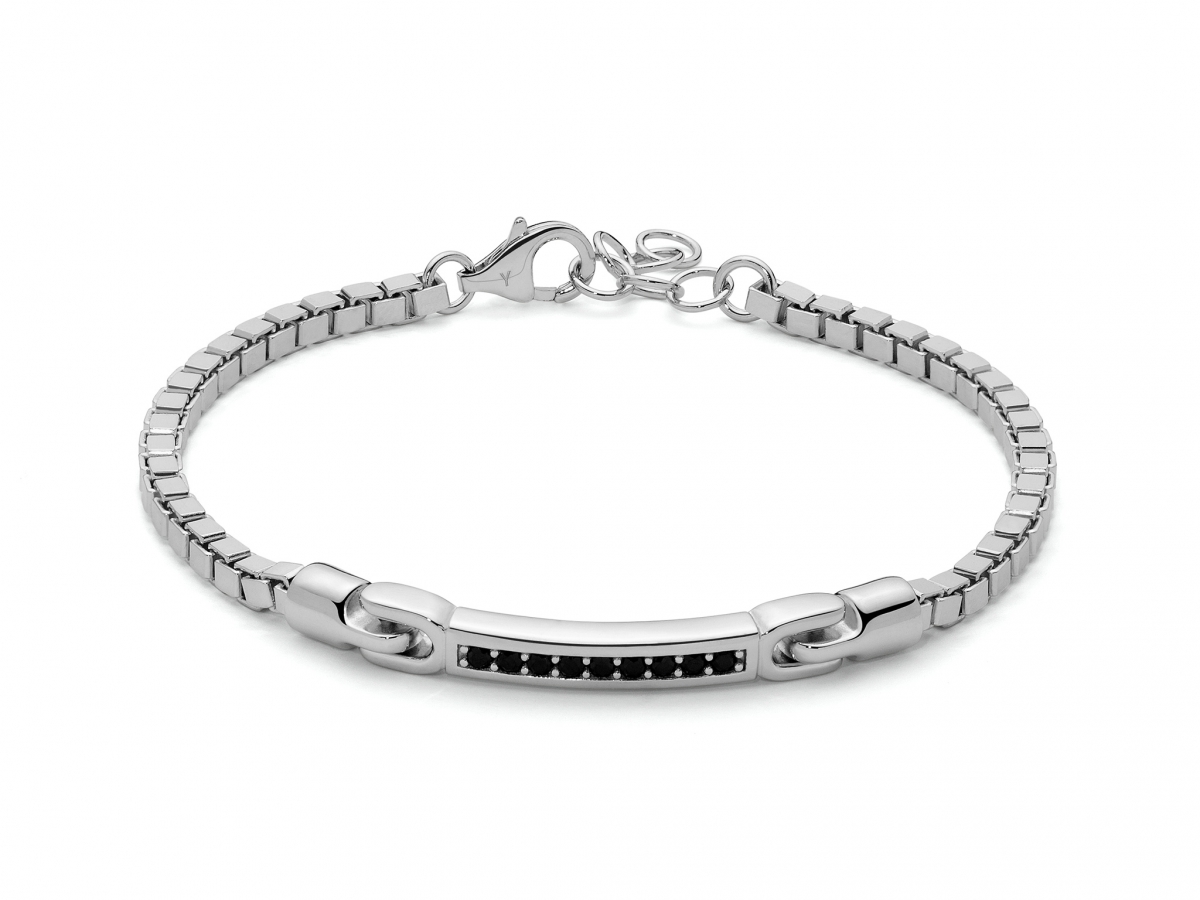 Bracciale Yukiko Uomo in Argento 925% e zirconi BR802