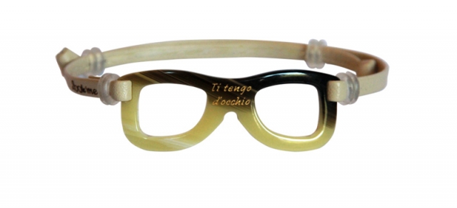 Braccialetto Look Me in Rodoide tartarugato chiaro cinturino crema