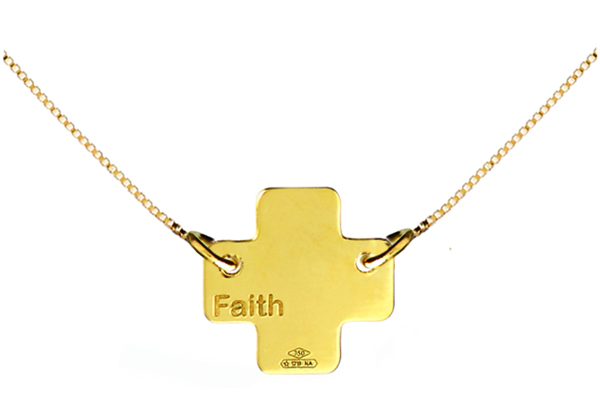 18K Yellow or White Gold Cross Necklace