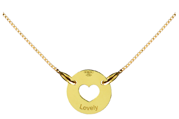 18K Yellow or White Gold Heart Necklace