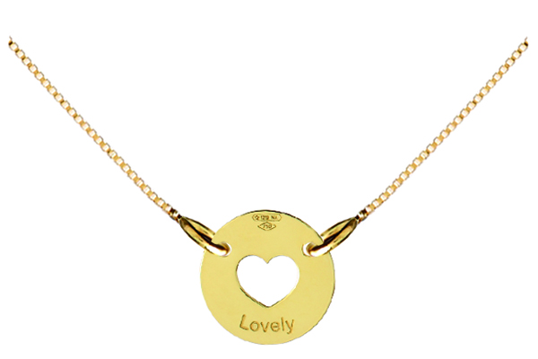 18K Yellow or White Gold Heart Necklace