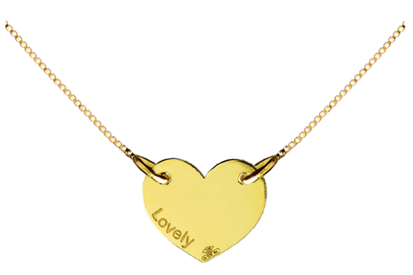 18K Yellow or White Gold Heart Necklace