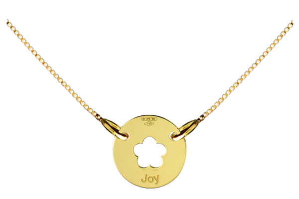 18K Yellow or White Gold Flower Necklace