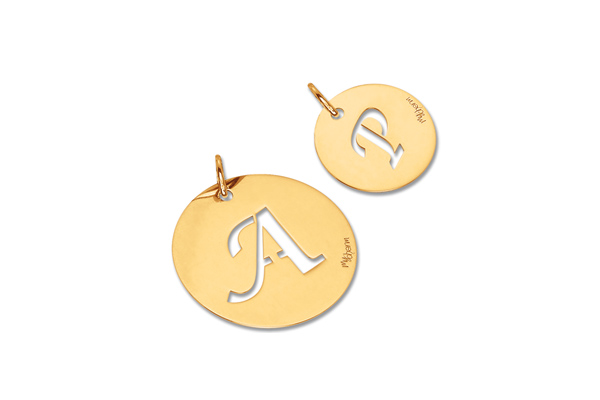 Catenina con ciondolo My Charm in argento bianco giallo o rosa personalizzabile con iniziale