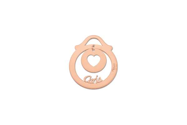 Catenina con ciondolo My Charm in argento bianco giallo o rosa personalizzabile con nome