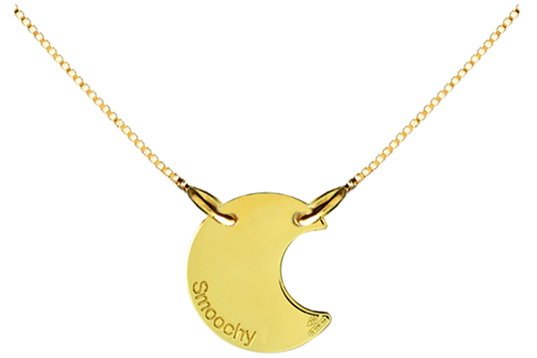 18K Yellow or White Gold Moon Necklace
