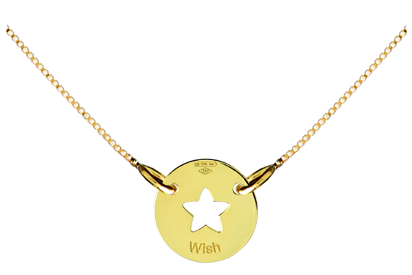 18K Yellow or White Gold Star Necklace