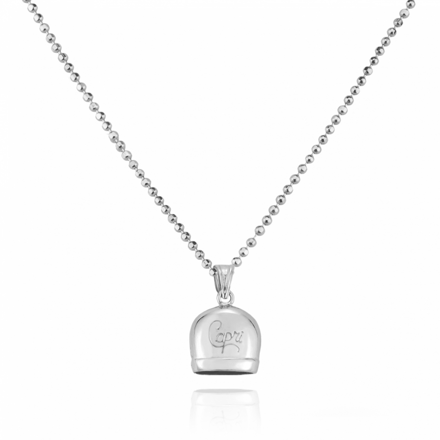 925 Silver Lucky Bell Capri Pendant Necklace 