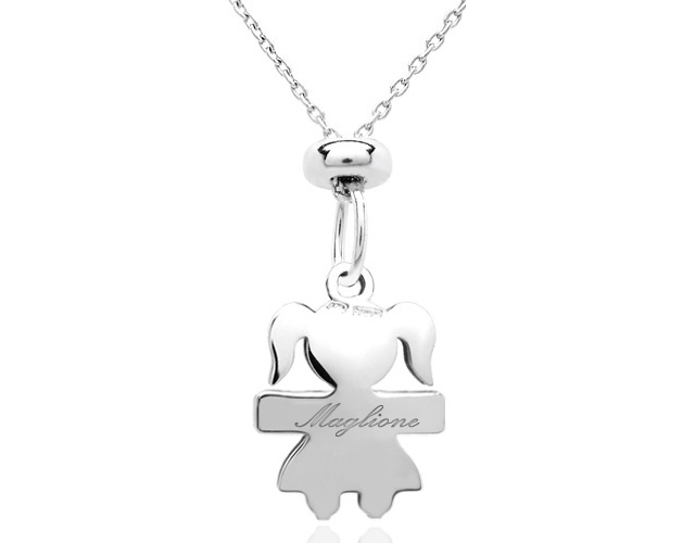 925 Silver Girl Pendant Necklace Customizable with Name