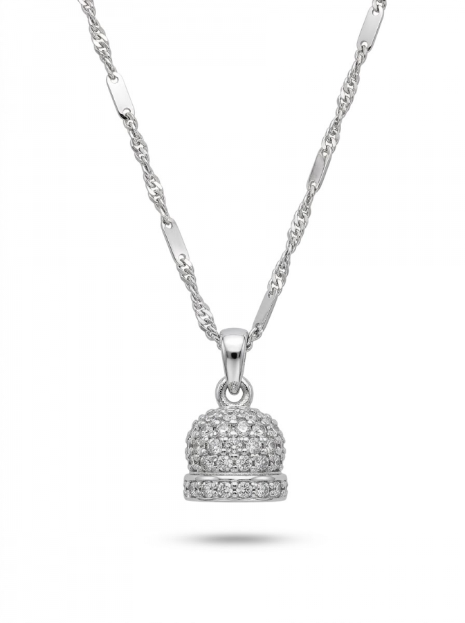 Catenina girocollo con Campanella della Fortuna di Capri in oro bianco 18kt