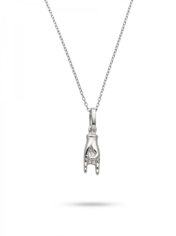 18k White Gold Necklace with Superstitious pendant