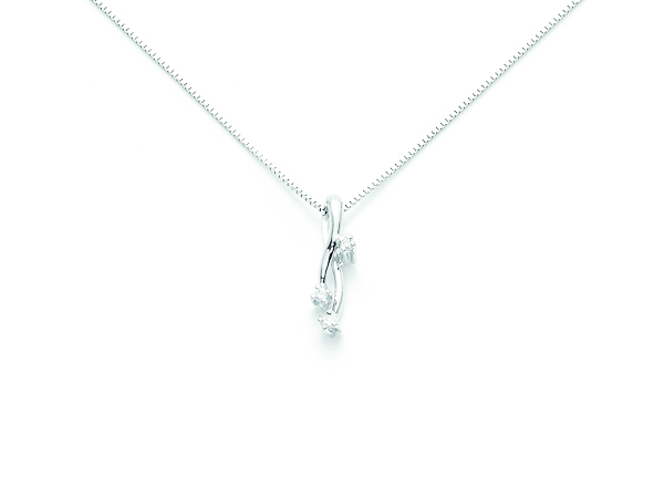 Catenina girocollo Miluna con ciondolo fantasia e Diamanti Naturali 0.027ct in oro bianco 18kt CLD2225