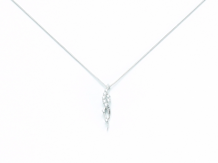 Catenina girocollo Miluna con ciondolo fantasia e Diamanti Naturali 0.061ct in oro bianco 18kt CLD3007