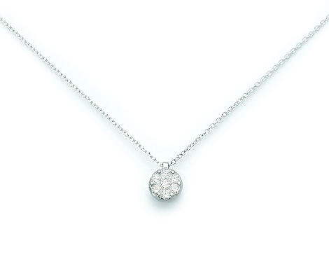 Catenina girocollo Miluna con Punto Luce e Diamanti Naturali 0.07ct in oro bianco 18kt CLD2605
