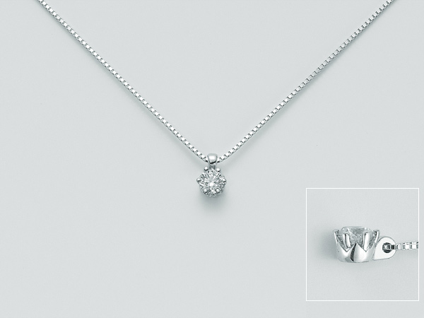 Catenina girocollo Miluna - Corona Miss Italia - con Diamanti Naturali 0.15ct in oro bianco 18kt