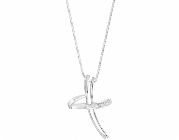 Catenina girocollo Roger Gems con Croce e Diamanti Naturali IF 0.02ct in oro bianco 18kt