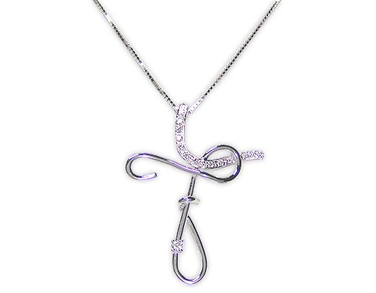 Catenina girocollo Roger Gems con Croce e Diamanti Naturali IF 0.12ct in oro bianco 18kt