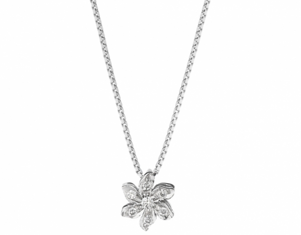 18ct White Gold 0.06ct Natural Diamonds Heart Pendant Necklace